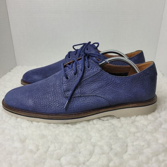 Clark\'s Malwood Plain Oxford Men\'s Size 10.5 Navy Nubuck Lace Up Shoes main image 4